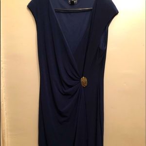 Navy blue cap sleeve pull on dress